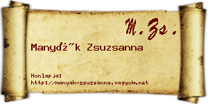 Manyák Zsuzsanna névjegykártya